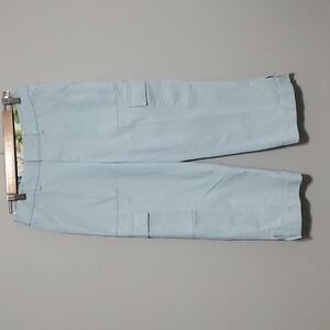 Liz Claiborne pants women's size  light blue cargo capris capri AUDRA